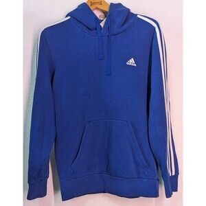Adidas Sweat Hoodie Jacket Blue Stripe Men's Size M Medium (A30)